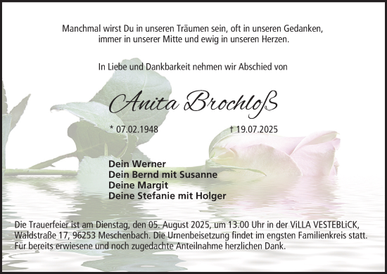 Anzeige von Anita Brochloß von MGO