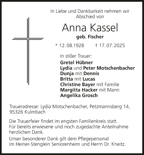 Anzeige von Anna Kassel von MGO