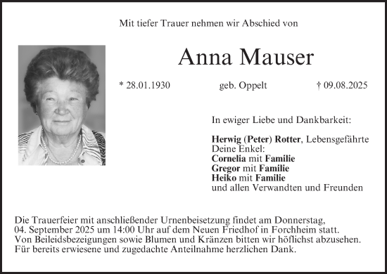 Anzeige von Anna Mauser von MGO