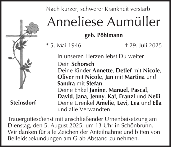 Anzeige von Anneliese Aumüller von MGO