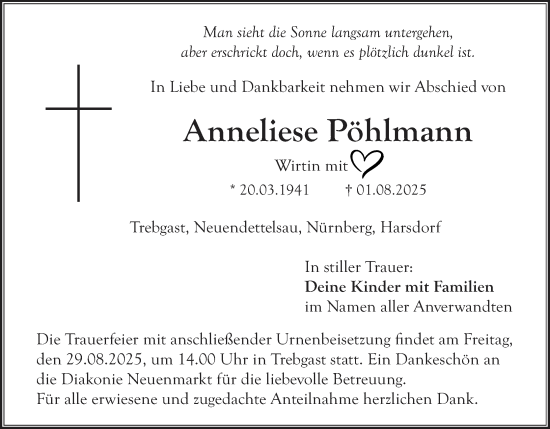 Anzeige von Anneliese Pöhlmann von MGO