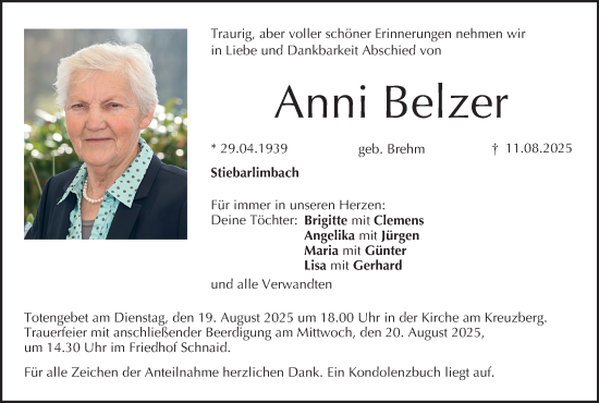 Anzeige von Anni Belzer von MGO