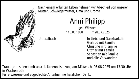 Anzeige von Anni Philipp von MGO