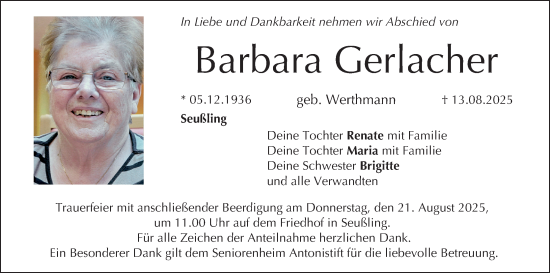 Anzeige von Barbara Gerlacher von MGO
