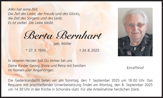 Anzeige von Berta Bernhart von MGO