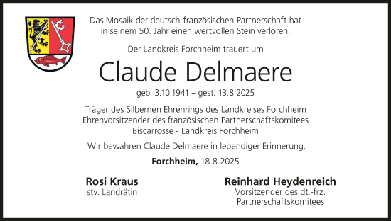 Anzeige von Claude Delmaere von MGO