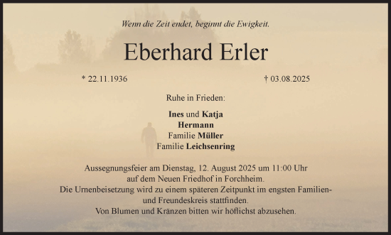 Anzeige von Eberhard Erler von MGO