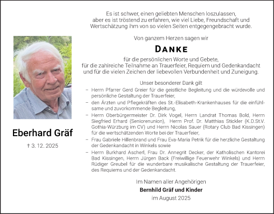 Anzeige von Eberhard Gräf von MGO