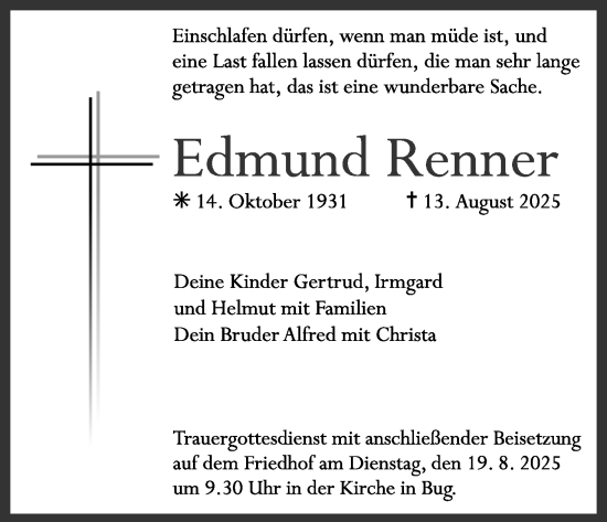 Anzeige von Edmund Renner von MGO