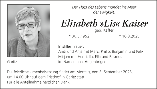 Anzeige von Elisabeth Kaiser von MGO