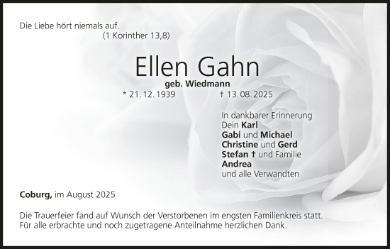 Anzeige von Ellen Gahn von MGO