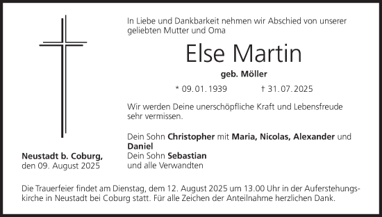 Anzeige von Else Martin von MGO