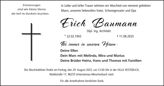 Anzeige von Erich Baumann von MGO