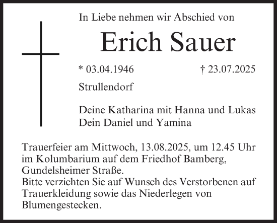 Anzeige von Erich Sauer von MGO