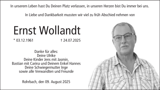 Anzeige von Ernst Wollandt von MGO