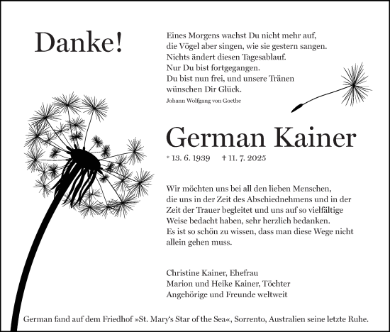 Anzeige von German Kainer von MGO