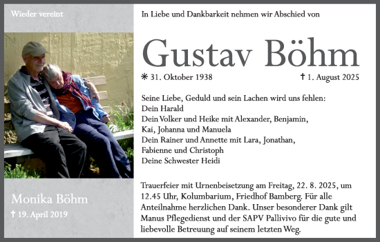 Anzeige von Gustav Böhm von MGO