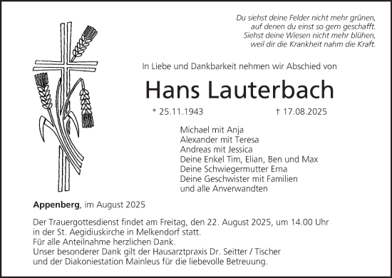 Anzeige von Hans Lauterbach von MGO