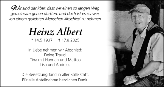 Anzeige von Heinz Albert von MGO