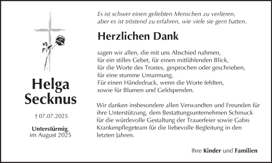 Anzeige von Helga Secknus von MGO