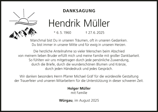 Anzeige von Hendrik Müller von MGO