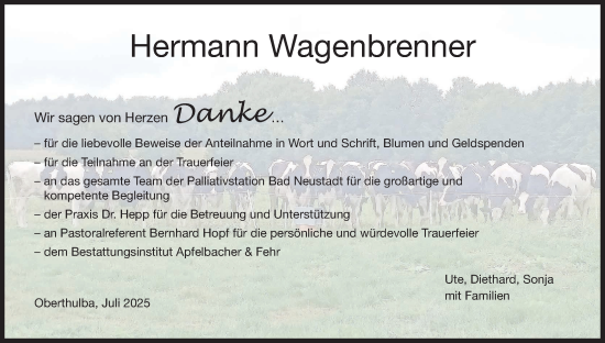 Anzeige von Hermann Wagenbrenner von MGO