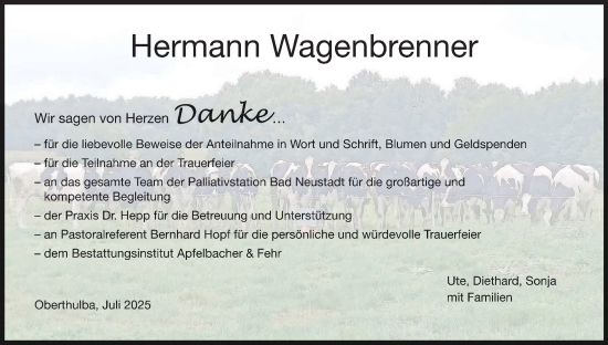 Anzeige von Hermann Wagenbrenner von MGO