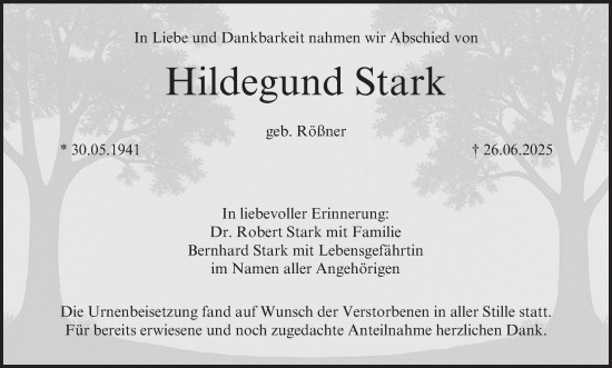 Anzeige von Hildegund Stark von MGO