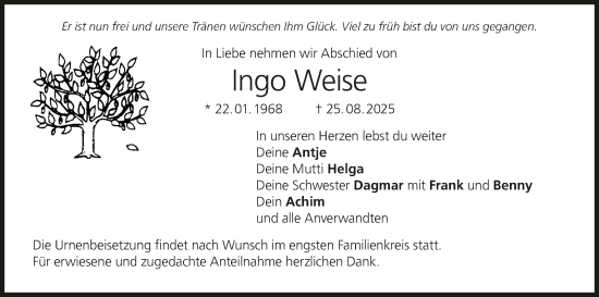 Anzeige von Ingo Weise von MGO