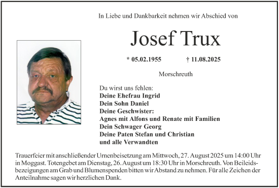 Anzeige von Josef Trux von MGO