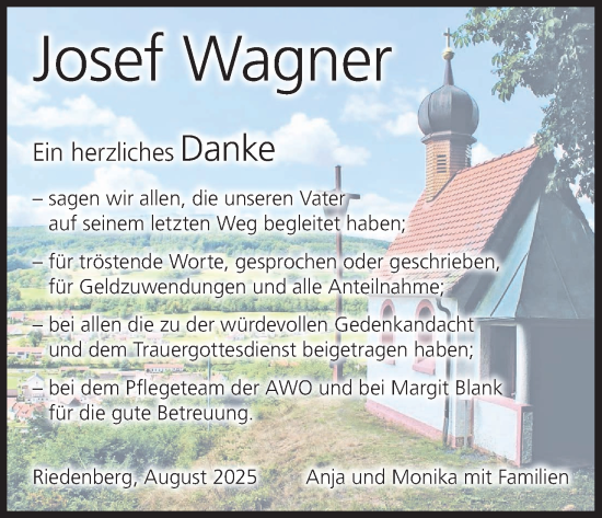 Anzeige von Josef Wagner von MGO