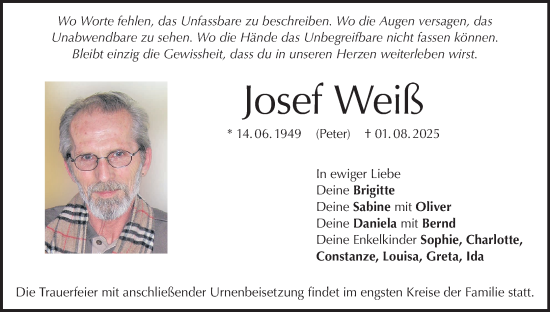 Anzeige von Josef Weiß von MGO