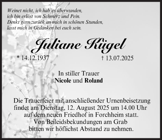 Anzeige von Juliane Kügel von MGO