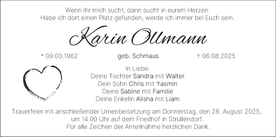 Anzeige von Karin Ollmann von MGO