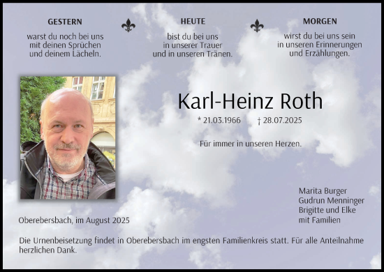 Anzeige von Karl-Heinz Roth von MGO