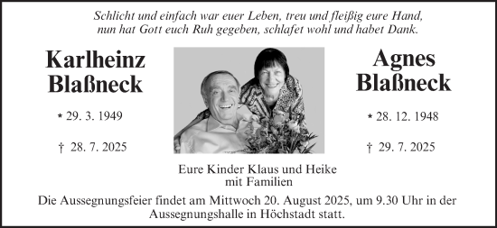 Anzeige von Karlheinz Blaßneck von MGO