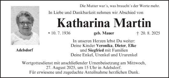 Anzeige von Katharina Martin von MGO