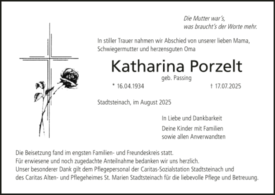 Anzeige von Katharina Porzelt von MGO