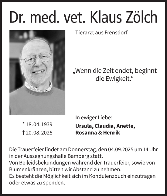 Anzeige von Klaus Zölch von MGO