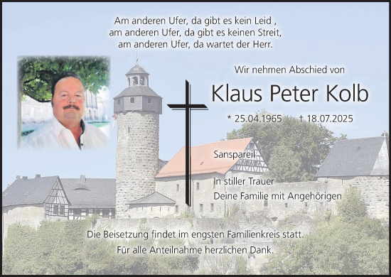 Anzeige von Klaus Peter Kolb von MGO
