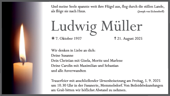 Anzeige von Ludwig Müller von MGO