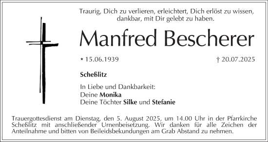 Anzeige von Manfred Bescherer von MGO