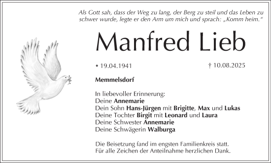 Anzeige von Manfred Lieb von MGO