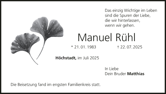 Anzeige von Manuel Rühl von MGO