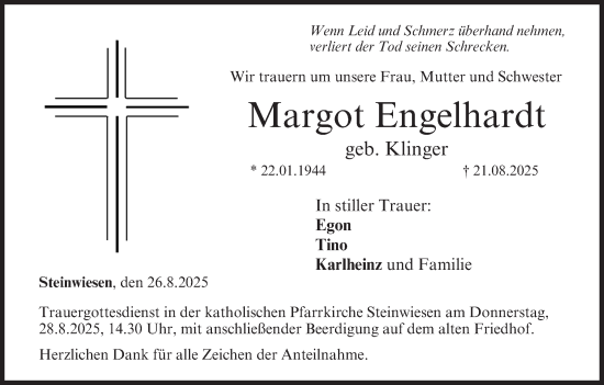 Anzeige von Margot Engelhardt von MGO