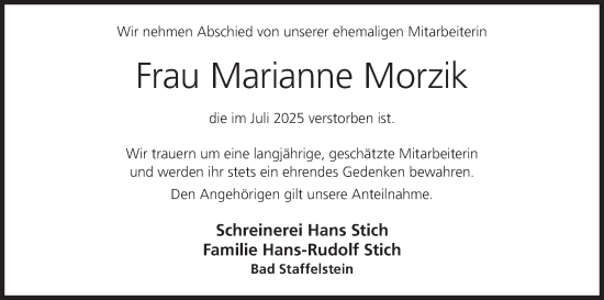 Anzeige von Marianne Morzik von MGO