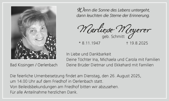 Anzeige von Marliese Meyerer von MGO