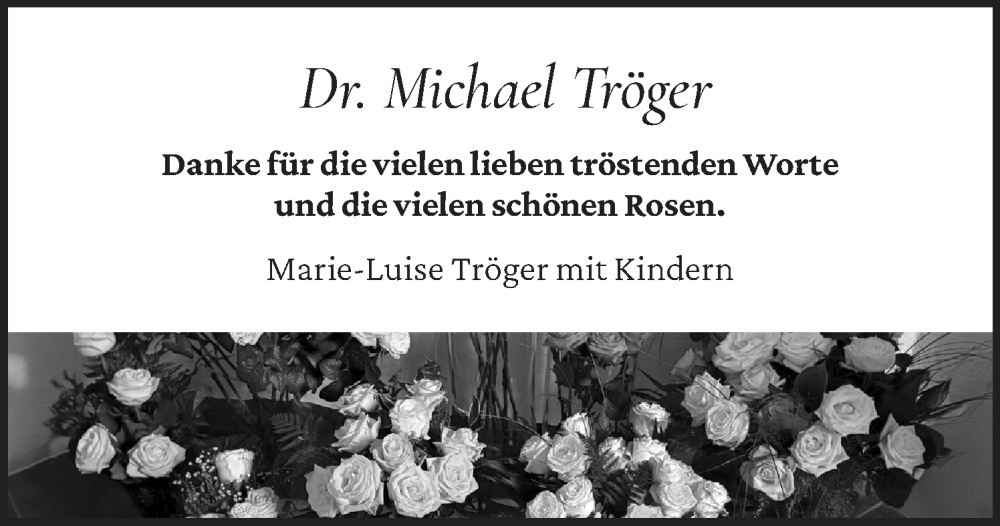  Traueranzeige für Michael Tröger vom 23.08.2025 aus MGO
