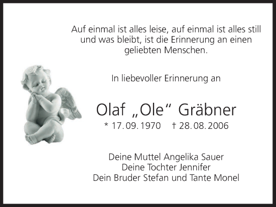 Anzeige von Olaf Gräbner von MGO