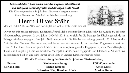 Anzeige von Oliver Stähr von MGO